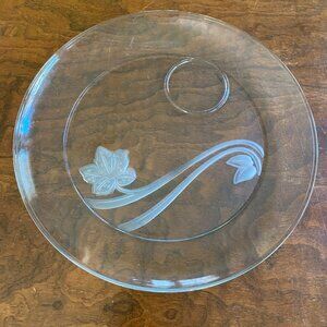 Anchor Hocking Satin Image Chip & Dip Platter Glass 13" Diameter plate ONLY